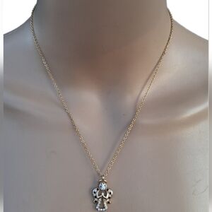 🌟Vintage Danbury Mint Rhinestone Guardian Angel Pendant Necklace